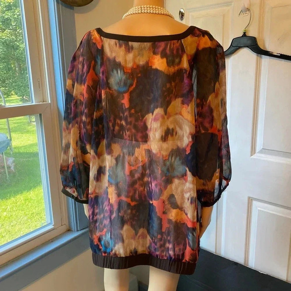 Fashion Bug Boho Floral Sexy Beach Summer Coverup Top Blouse Women Plus 2X - Picture 5 of 5